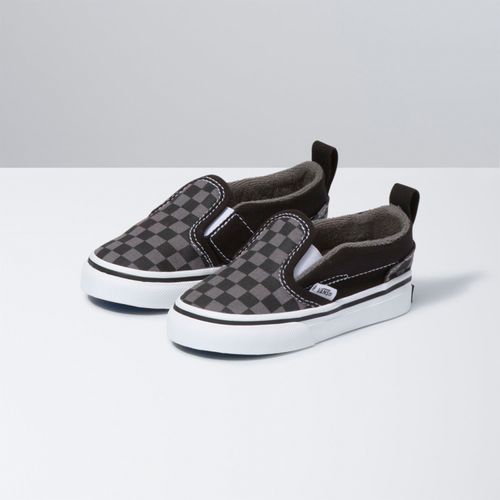 Zapatillas Td Slip-On V Toddler (1-4 años) (Checkerboard) Black/Pewter