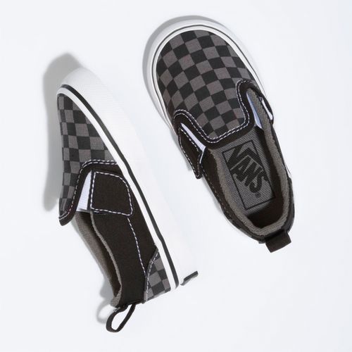 Zapatillas Td Slip-On V Toddler (1-4 años) (Checkerboard) Black/Pewter