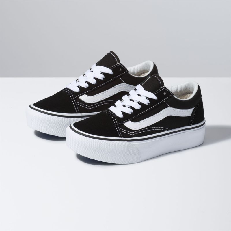 Zapatillas Uy Old Skool Platform (5-12 Años) Black/True White-Vans Chile