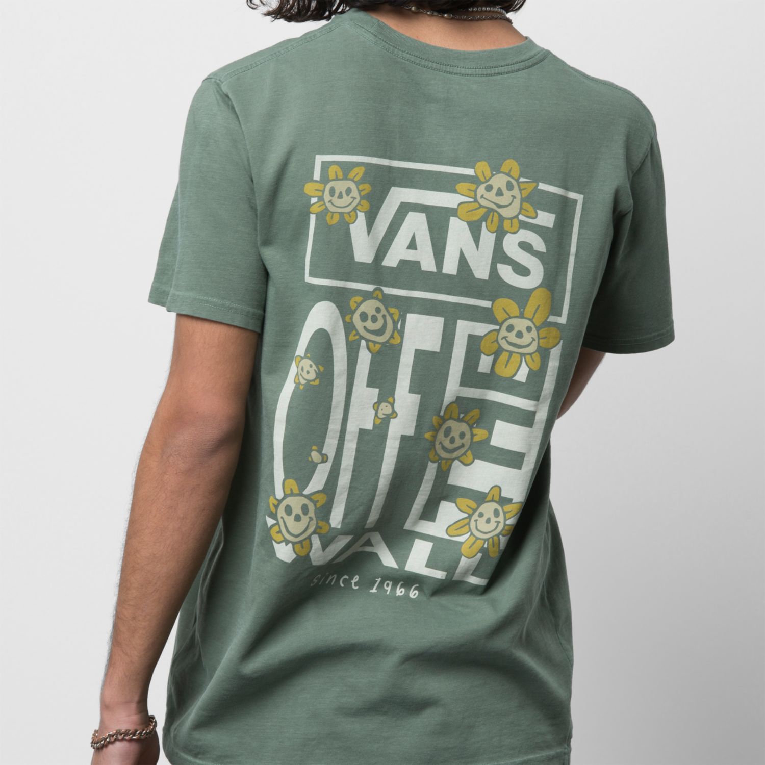 Polera Trippy Grin Floral Ss Tee Duck Green -Vans Chile