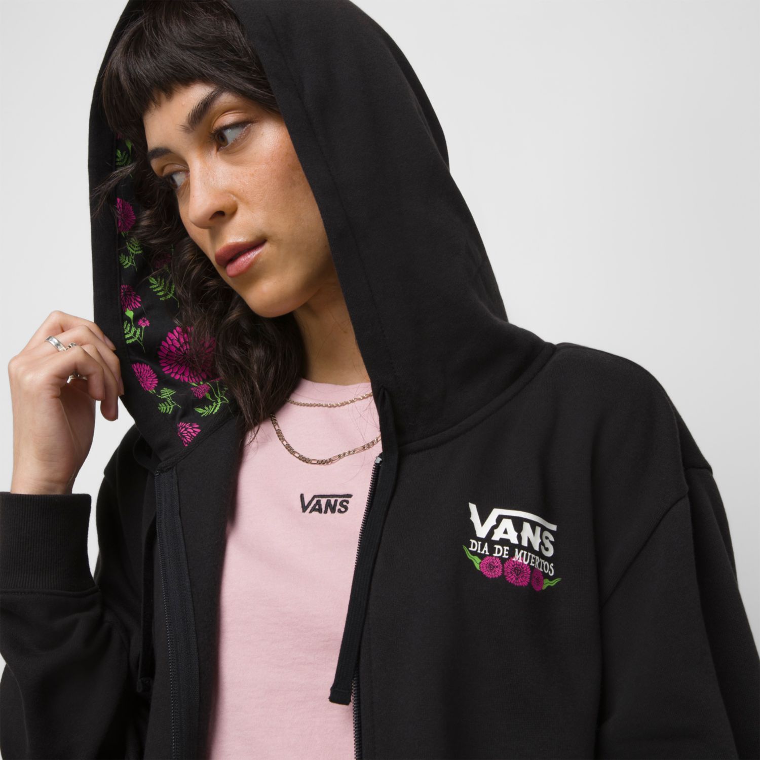 Vans satin floral box clearance pullover hoodie