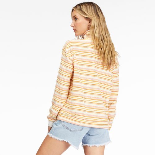 Polerón Mujer  Retro Summer Mock Neck Half-Zip Sweatshirt