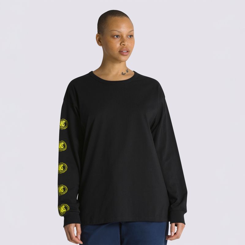 Polera-Off-The-Wall-Gradient-Logo-Loose-Ls-Tee-Black