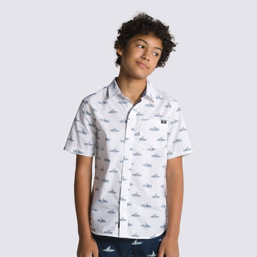 Camisa Shark Fin Woven SS (8-14 Años) White