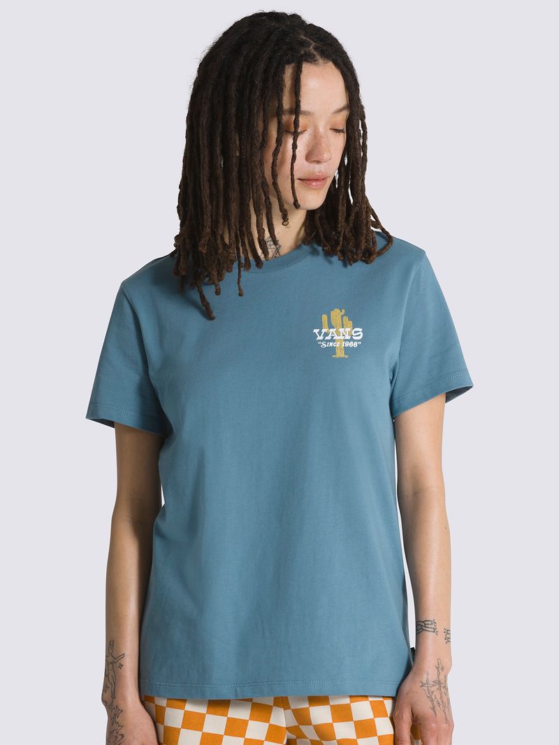 Polera-Manga-Corta-Mujer-On-The-Road-BFF-Azul-Vans