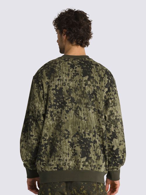 Polerón Hombre Rain Camo Crew Verde Vans