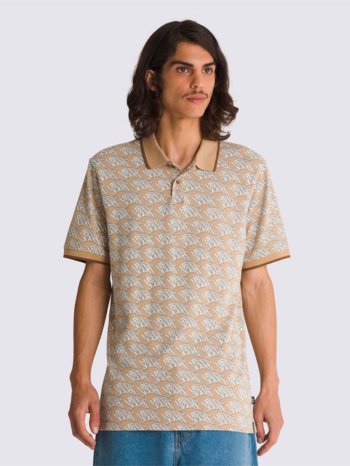 Polera Manga Corta Hombre Lewis Mills Polo Beige Vans