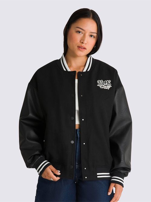 Chaqueta  Mujer Varsity Club Bomber Negro Vans