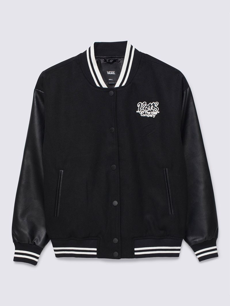 Chaqueta--Mujer-Varsity-Club-Bomber-Negro-Vans