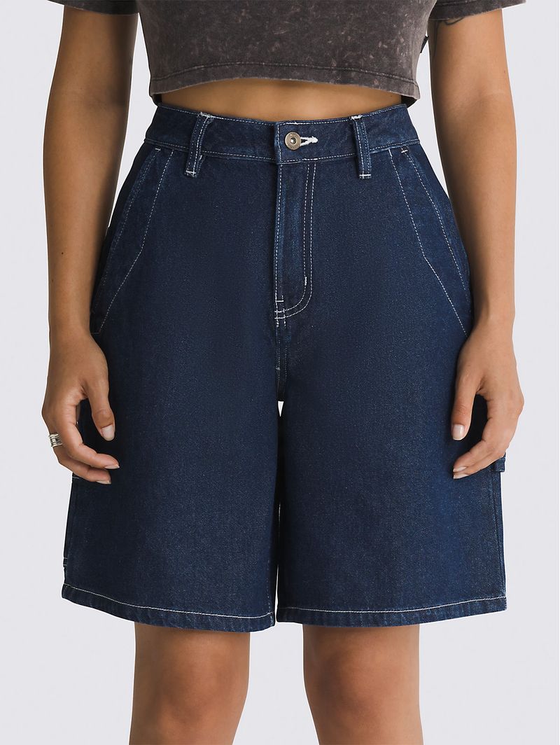 Short-Mujer-Groundwork-Long-Denim--Azul-Oscuro-Vans