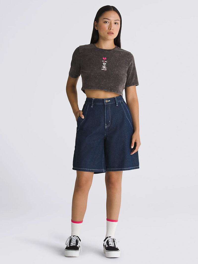 Short-Mujer-Groundwork-Long-Denim--Azul-Oscuro-Vans