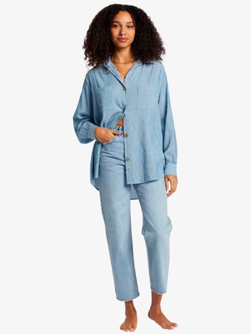 Blusa Manga Larga Mujer Swell Celeste Billabong
