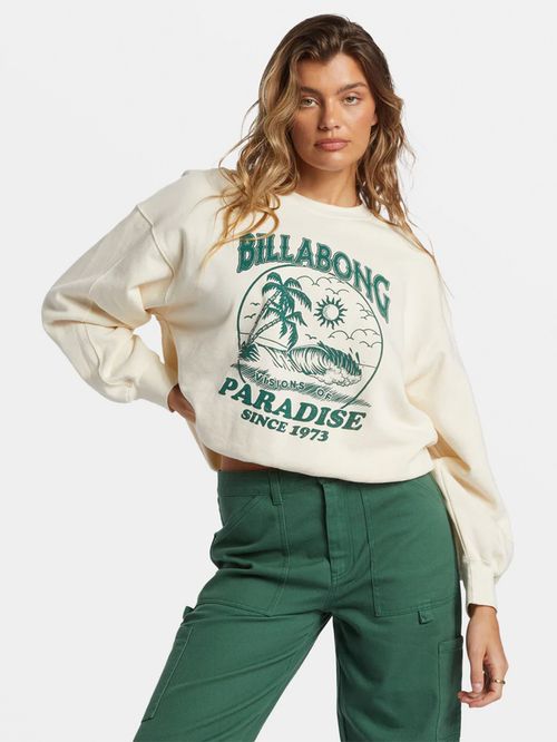 Poleron Mujer Fresh Take Crew Blanco Billabong