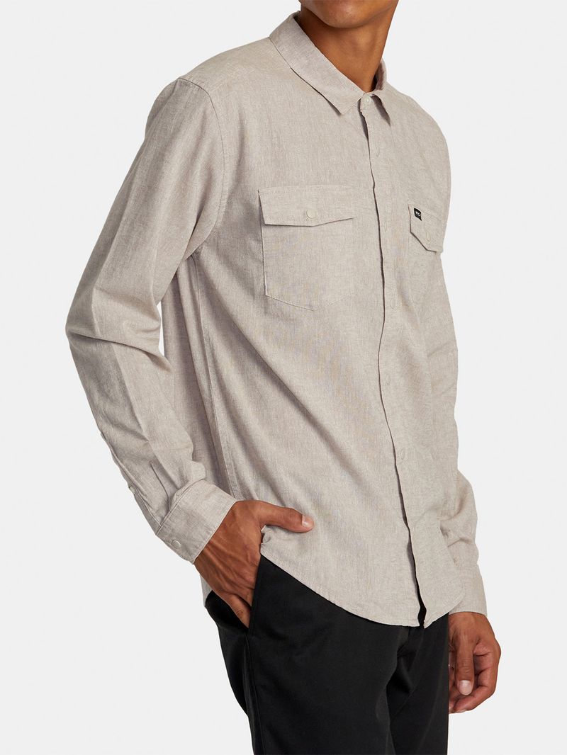 Camisa Manga Larga Hombre Neps Gris RVCA
