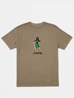 Polera Manga Corta Hombre Oblow Hula Verde RVCA