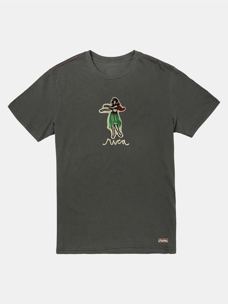 Polera-Manga-Corta-Hombre-Oblow-Hula-Negra-RVCA