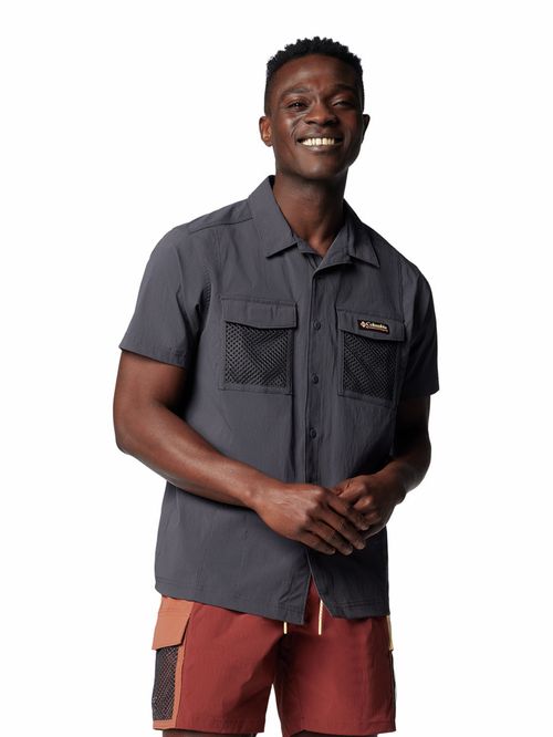 Camisa Manga Corta Hombre Landroamer Ripstop Gris Columbia
