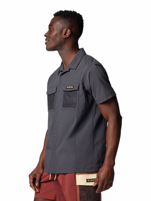 Camisa Manga Corta Hombre Landroamer Ripstop Gris Columbia