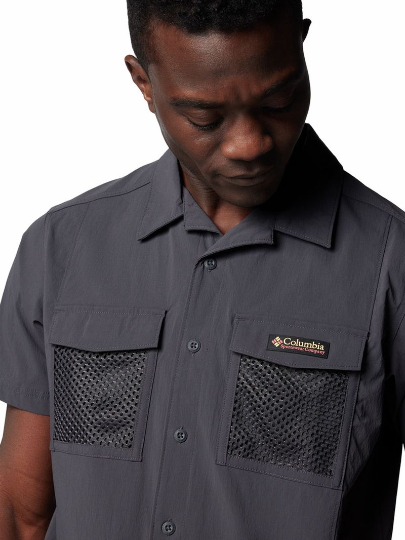 Camisa-Manga-Corta-Hombre-Landroamer-Ripstop-Gris-Columbia