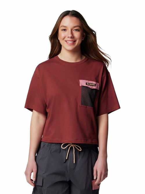 Polera Manga Corta Mujer Painted Peak Knit Rojo Columbia