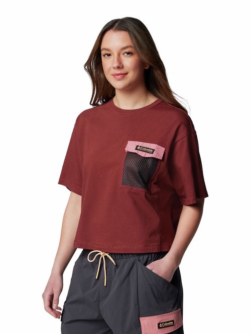Polera Manga Corta Mujer Painted Peak Knit Rojo Columbia