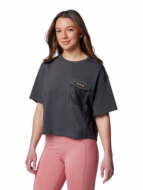 Polera Manga Corta Mujer Painted Peak Knit Gris Columbia