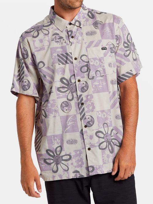 Camisa Manga Corta Hombre Double Vision Purple Flowers Billabong