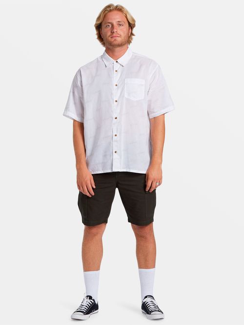 Camisa Manga Corta Hombre Script Print Blanca Billabong