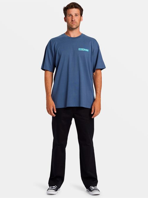 Polera Manga Corta Hombre Nightmare Azul Billabong