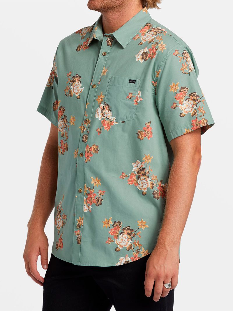 Camisa-Manga-Corta-Hombre-Sundays-Verde-Billabong