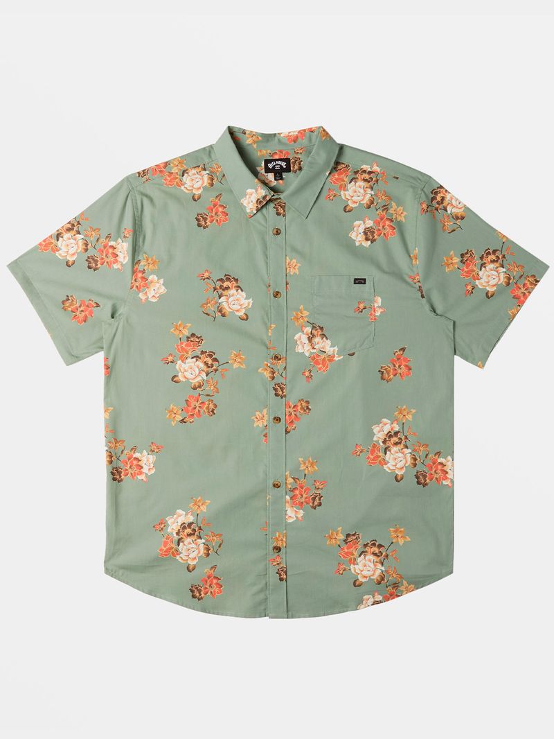 Camisa-Manga-Corta-Hombre-Sundays-Verde-Billabong