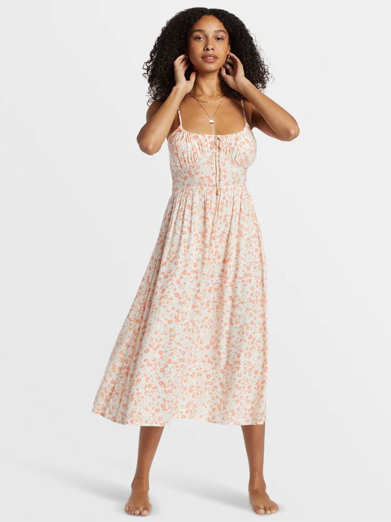 Vestido Mujer Texas Beach Midi Blanco Billabong