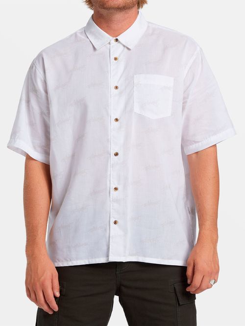 Camisa Manga Corta Hombre Script Print Blanca Billabong