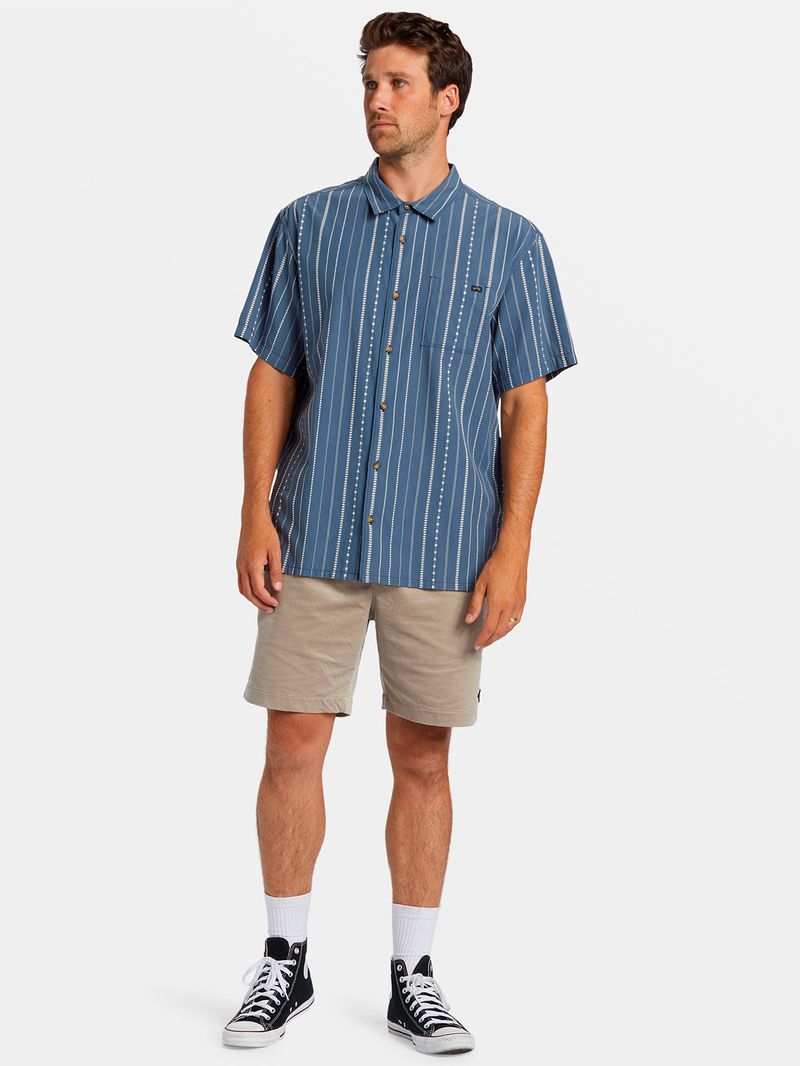 Camisa-Manga-Corta-Hombre-Sundays-Jacquard-Azul-Billabong