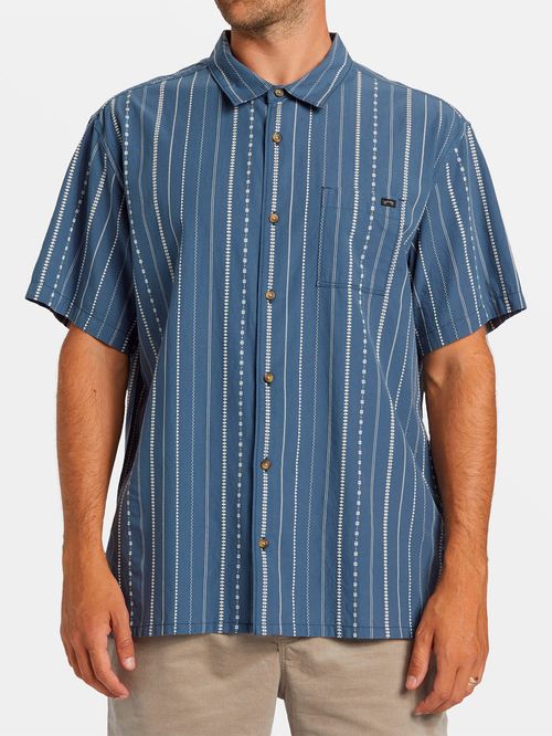 Camisa Manga Corta Hombre Sundays Jacquard Azul Billabong