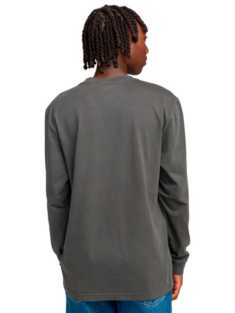 Polera Manga Larga Hombre Basic Pocket Negra Element