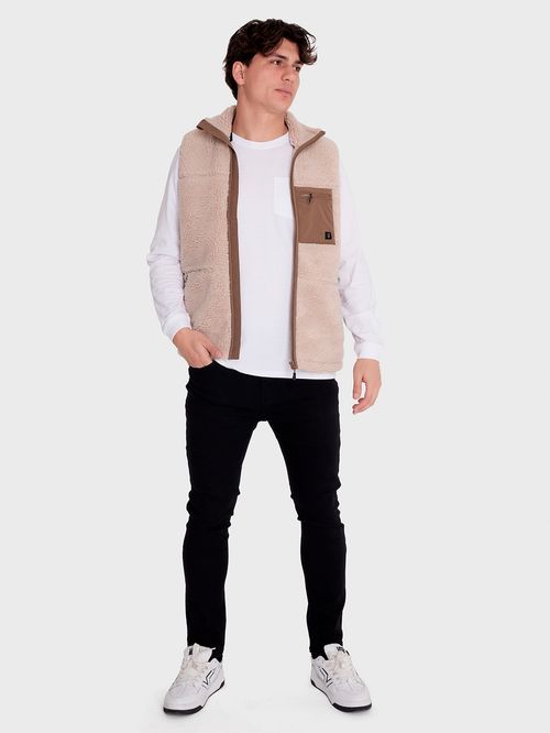 Vest Sherpa Sin Mangas Crema 7Veinte