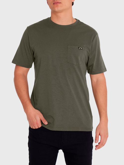 Polera Manga Corta Hombre Essential Pocket Verde Billabong