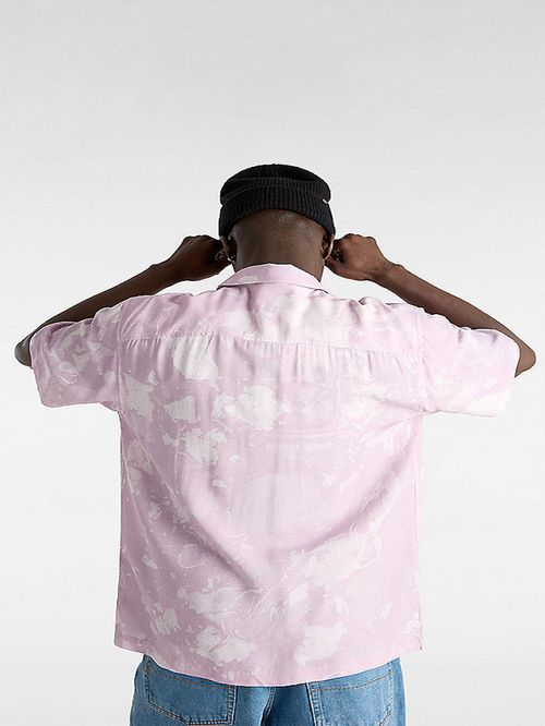 Camisa Manga Corta Hombre Vans Camp Loose Coll Morado Vans