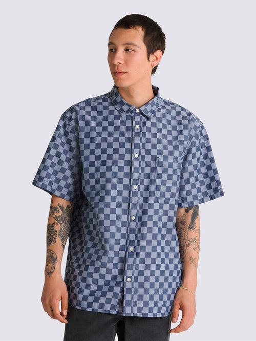 Camisa Manga Corta Hombre Wade Checkerboard Ss Azul Vans