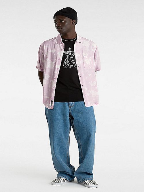 Camisa Manga Corta Hombre Vans Camp Loose Coll Morado Vans