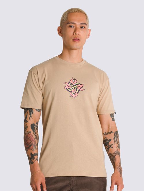 Polera Manga Corta Hombre Orbits Ss Café Claro Vans
