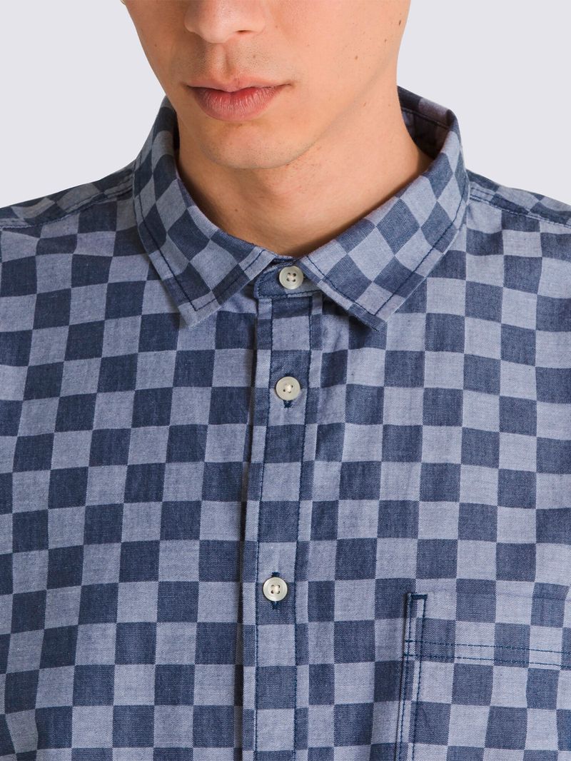 Camisa-Manga-Corta-Hombre-Wade-Checkerboard-Ss-Azul-Vans