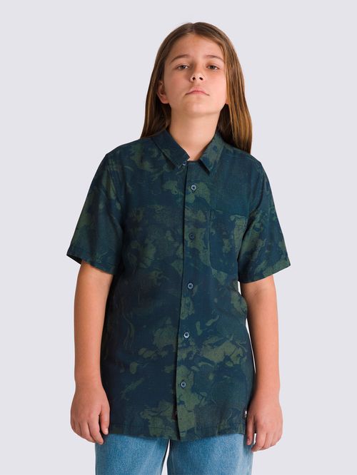 Camisa Manga Corta Nino Vans Loose Camp Coll Azul Oscuro Vans