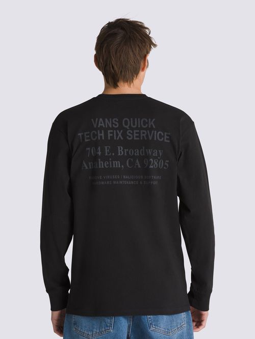 Polera Manga Larga Hombre Quick Service Ls Negro Vans