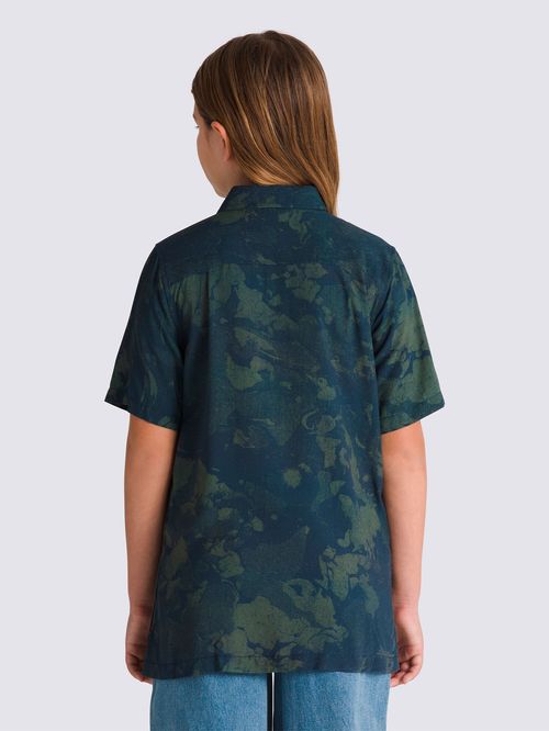 Camisa Manga Corta Nino Vans Loose Camp Coll Azul Oscuro Vans