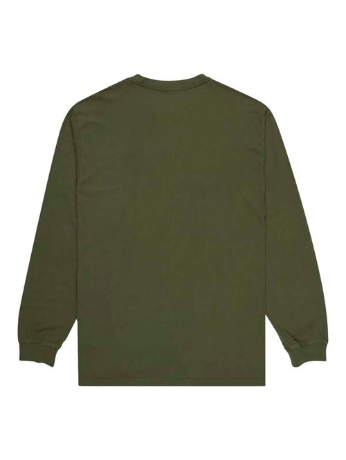 Polera Manga Larga Hombre Basic Pocket Pigment Verde Element