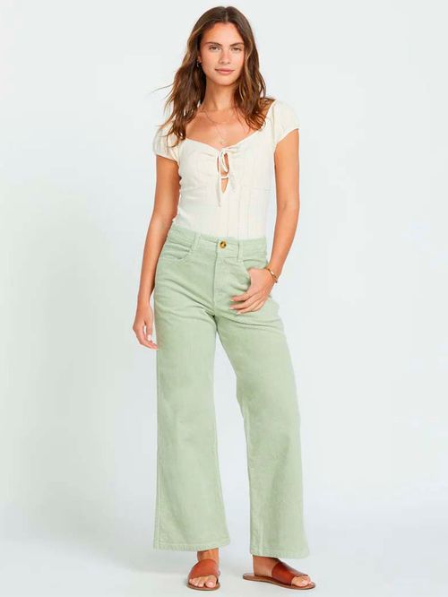 Pantalon Mujer Be Free Cotelé Verde Billabong