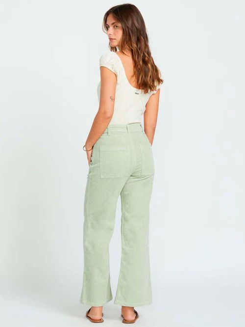 Pantalon Mujer Be Free Cotelé Verde Billabong