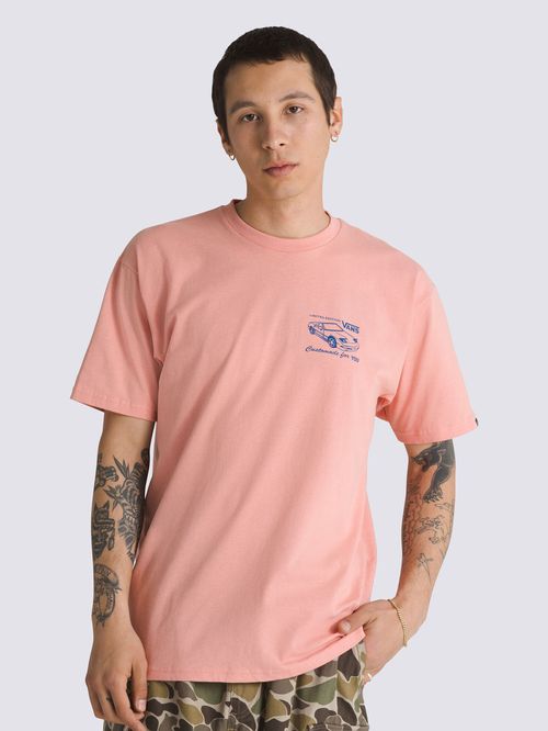 Polera Manga Corta Hombre Vans Motors Ss Coral Vans